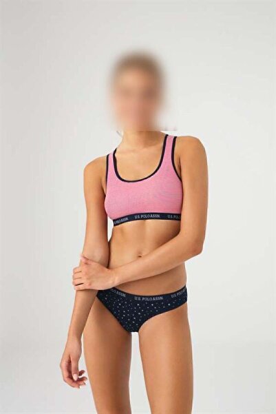 U.S. Polo Assn. Γυναικείο Σετ Μπουστιέ με Λεπτομέρειες Star - Ναυτικό Μπλε - ...