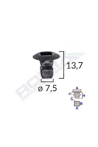 ROMİX Clema Fixare Elemente Roata Pentru Grup Vag 75X137Mm Negru Set 10 Buc