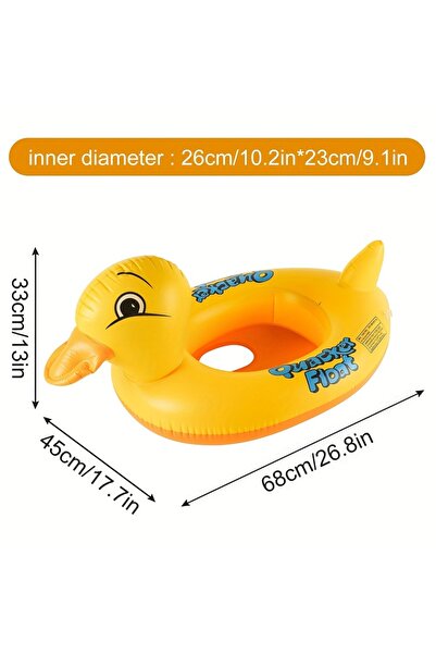 Choice عوامة حمام سباحة صفراء على شكل بطة مع مقعد أمان - تصميم قابل للطي السر...