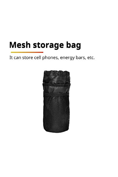 Choice حقيبة مقود دراجة سوداء قطعة واحدة، حامل زجاجة معزول بجيب شبكي وكوب قهو...