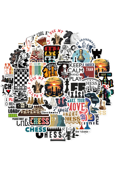 Choice ٥٠ قطعة من ملصقات لعبة الشطرنج الكلاسيكية للدراجات النارية، والجرافيتي...