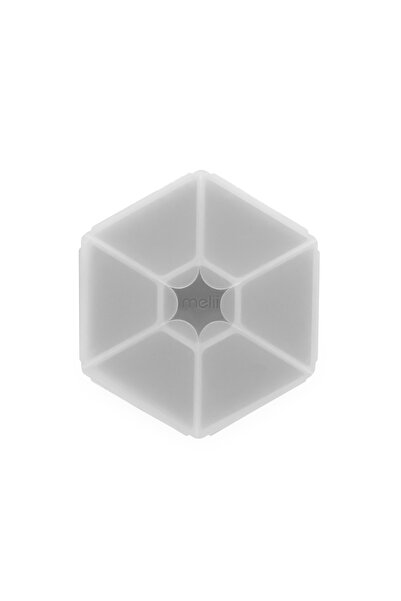 Melii Gustare hexagonală Cutie Snack cu 6 compartimente, culoarea MELII, gri