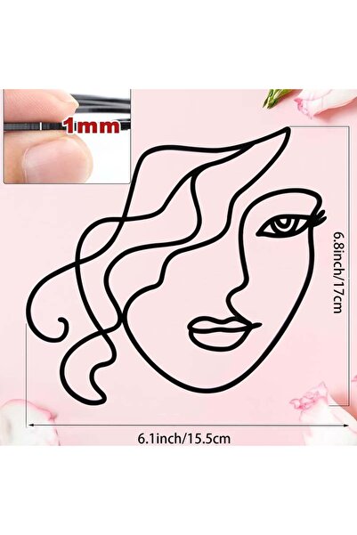 Choice Black INS Abstract Minimalist Lines Cake Toppers Black Acrylic Lady Fa...