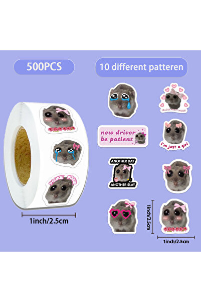 Choice 500 قطعة من ملصقات الهامستر الإبداعية والمضحكة والحزينة، ملصقات دوارة ...