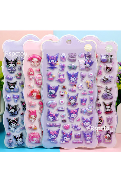 Choice 4 قطع من ملصقات كورومي ميلودي ثلاثية الأبعاد المنتفخة بتصميم كاواي، مل...