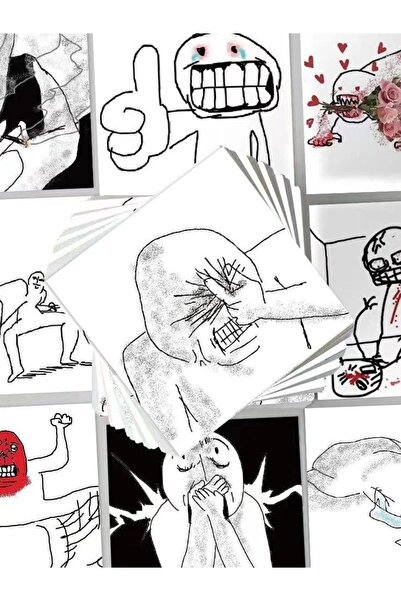 Choice ملصقات بيضاء، 62 قطعة/عبوة، ملصقات كرتونية ساخرة عن الانهيار العاطفي، ...