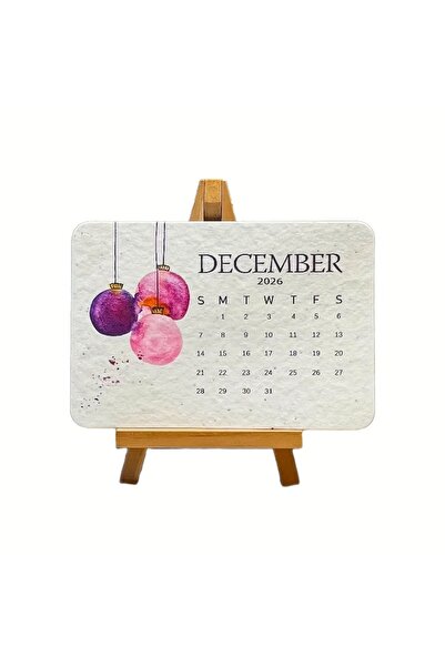 Choice تقويم أبيض لعام 2026 مصنوع من ورق بذور قابل للزراعة مع حامل قائم، صديق...