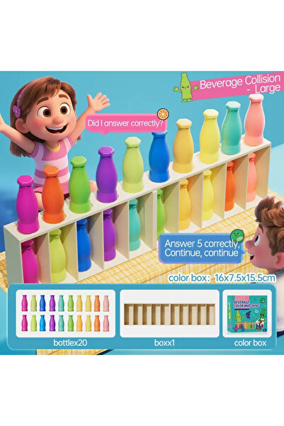 Choice B Wooden Beverage Color Match Game, Memory Training & Guessing Bottles...