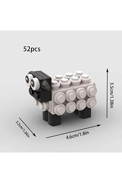 Choice Light Grey MOC building blocks are cute and creative small animal shee...