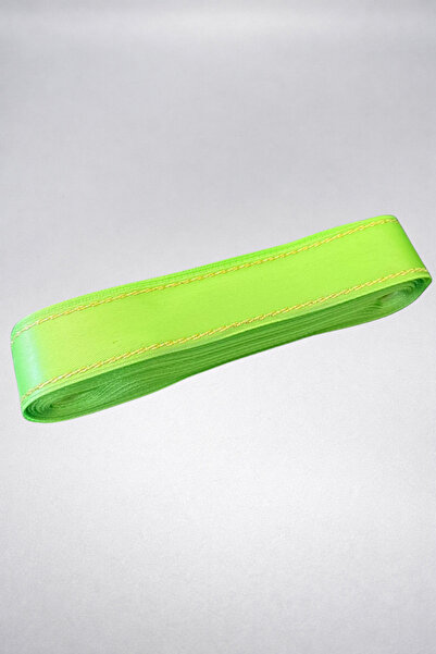 Ak Tuhafiye Green-Gold Glitter Satin Ribbon 3 cm 10 Meters Decoration, Rose B...