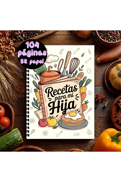 Choice دفتر وصفات إسباني أبيض مقاس A5، دفتر وصفات شخصي فارغ، مناسب للخبز والط...