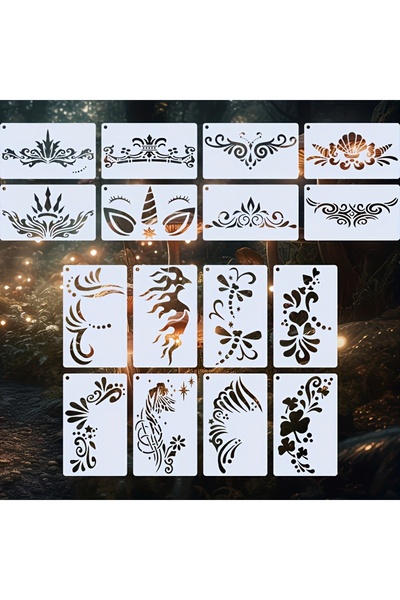 Choice 16Lian Face Painting Stencils 16Pcs/Set. for Wood, Canvas, Paper, Fabr...