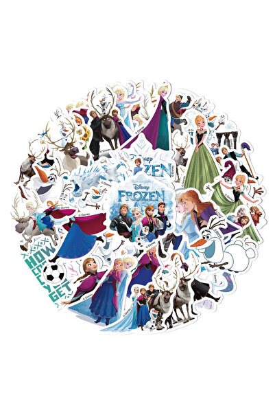 Miniso 50 قطعة من ملصقات فيلم ديزني فروزن أولاف الكرتونية، مقاومة للماء، للهو...