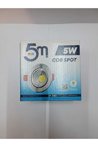 5M LED 5M 5Watt Krom Kasa Günışığı 3000K Cob Led Spot Trafolu Model 10 Lu Paket