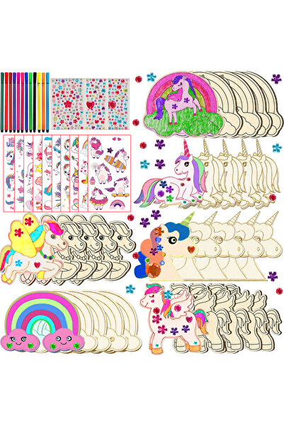 Choice Multicolor 380Pcs Unicorn Wood Craft Set with 12Pcs Unicorn Wood, 354 ...