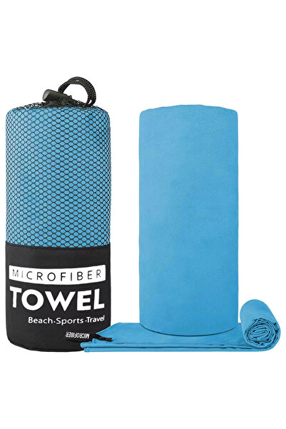 Choice منشفة سفر من الألياف الدقيقة فائقة النعومة، مقاس 38×38 سم، لون أزرق سم...