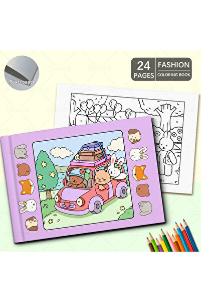 Choice 20x20cm 24pages Creative Cute Rabbit Characters Coloring Book Kids Col...