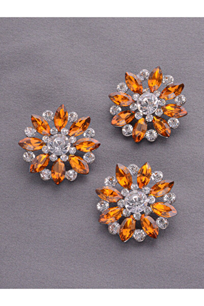 Choice56 29MM-3pcs Yellow1 3pcs Luxury round flower rhinestone cutouts in mul...