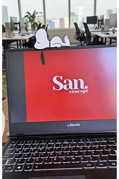 San Concept Monitör Üstü Uykucu Köpek Figürü/ Laptop Ekran Üstü Dekoratif Köp...