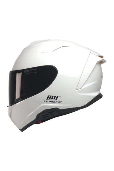 kuzey motor KUZEYMOTOR MTS X340 BEYAZ FULLFACE KASK (SİYAH CAMLI)