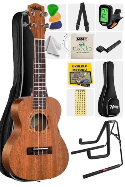 Midex Sp-21St Set Mahogany Soprano Ukulele (Stand Bag Method Hanger Tuner)