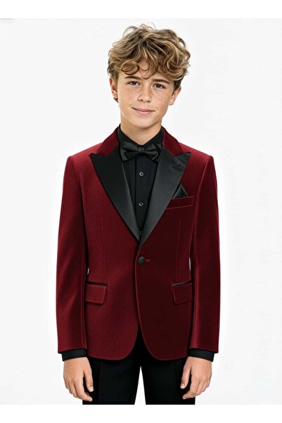 SIRRI Boy's Velvet Groom Suit Blazer Jacket (2–16 Years)