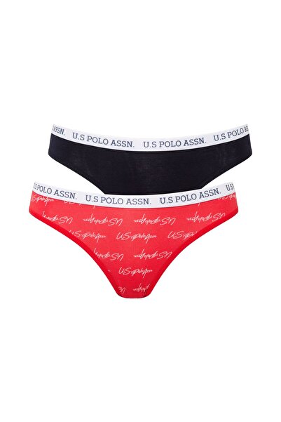 U.S. Polo Assn. Γυναικείο Σετ 2 τεμαχίων Μαύρο & Κόκκινο Βαμβακερό Άνετο Σετ ...