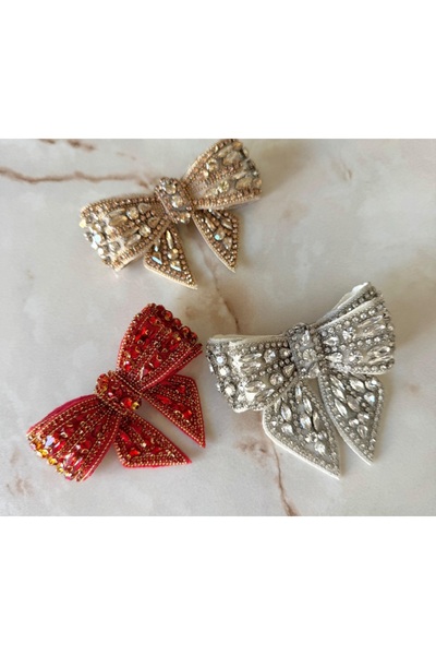 MED Zirkon taşlı kırmızı otomatik toka