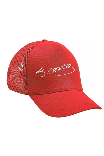 Netto İş Elbiseleri Netto Turkish Flag and Ataturk Patterned Hat
