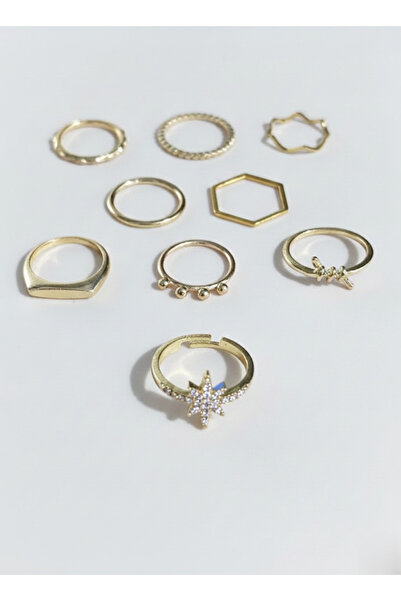 Ervalina مجموعة من 9 خواتم متنوعة من حجر الزركون