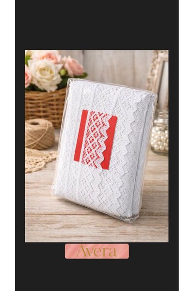 Avera Dantel Çeşitleri Beyaz Dantel Şerit – Dekoratif Şerit - 1 PAKET