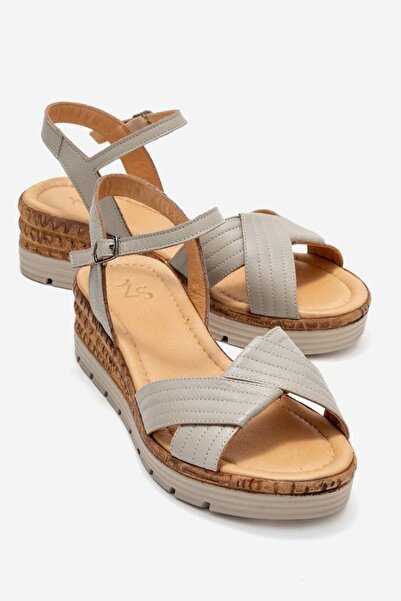 Zeynep Sıradağlı Herman Genuine Leather Sandals Gray