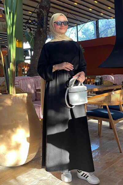 lamelif Waist Tunnel Detailed Dress Black