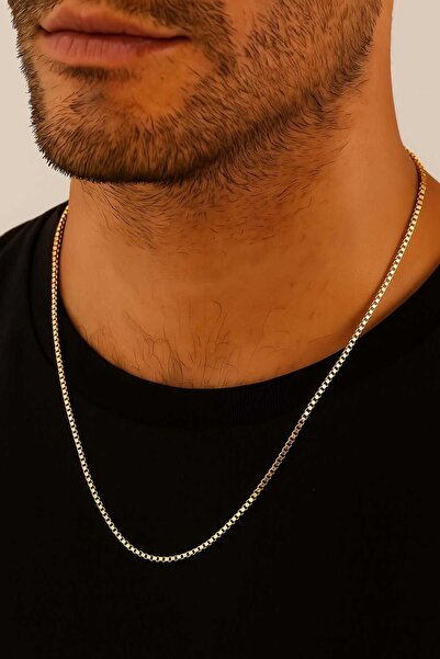 NKIE JEWELS قلادة رجالية من سبيكة الذهب والفولاذ