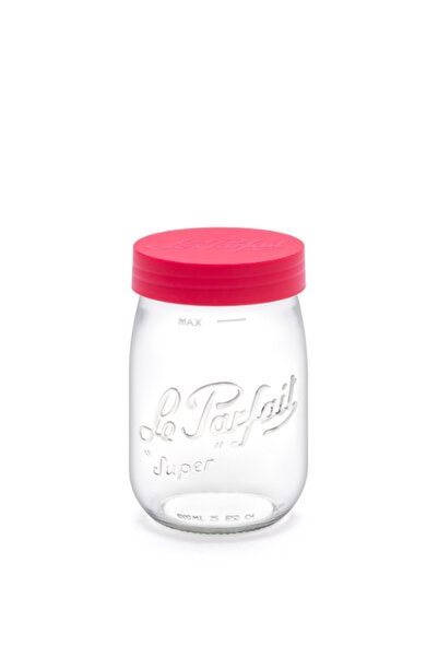 Le Parfait Color Vis Glass Jar 1L Red