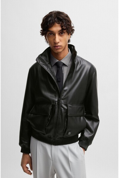 Guess Üst üste Logolu Suni Deri Ceket M5YL10WHEH0