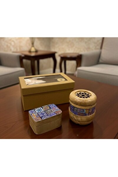 South house بكج مبخرة شعر مع صندوق عود خشب منقوش سيراميك