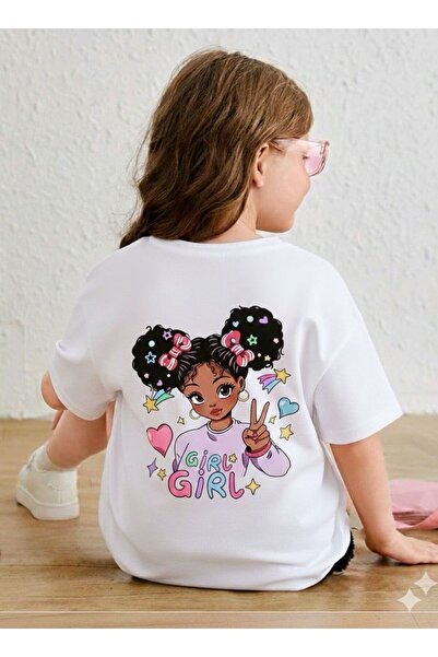 BW Bravely Wear Children's Sirt Printed Cotton Crew Neck White Tshirt