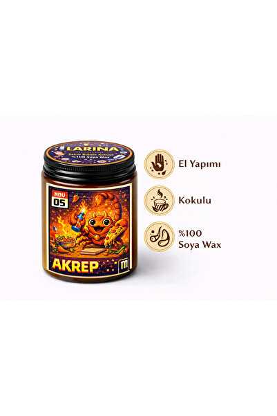 Akrep Burcu Kokulu Mum – Doğal El Yapımı Soya Wax | Astroloji Hediyesi