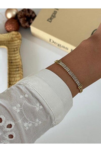 XUPING JEWELRY Special Series Elegant Middle Baguette Stone Xp Gold Bracelet