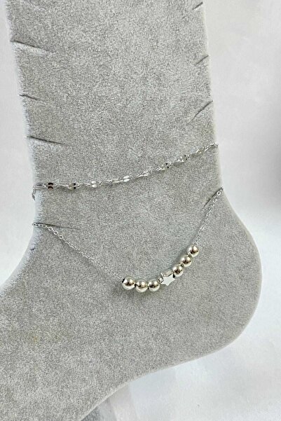 NKIE JEWELS خلخال خلخال فولاذي من الفولاذ بلون فضي من طراز نجمة الكرة الأرضية...