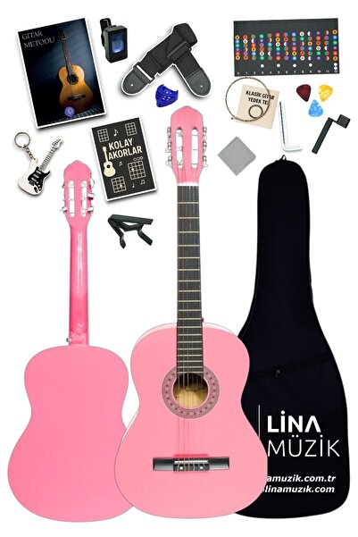 Furia CG-3602PK Klasik Gitar 3/4 – Sap Ayarlı Full Set (Pembe)