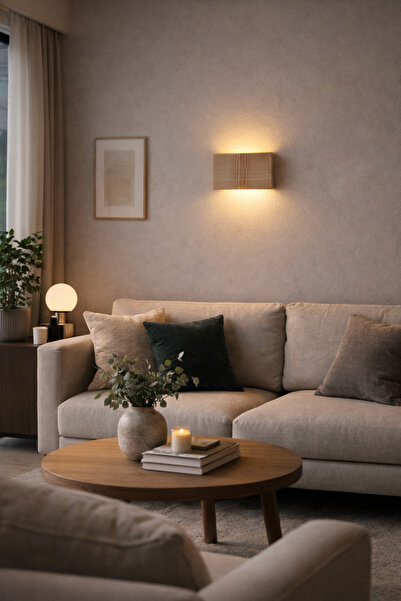 Viesteknoloji DEKORATİF PİLLİ ÇİFT YÖN AHŞAP AYDINLATMA ARMATÜRÜ LEDLİ TAK ÇA...