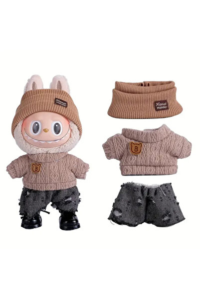 Choice no doll Brown Suit no shoes For 17cm Plush Labubu II Dolls Mini Fashio...