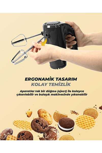 PiranTech YH-307 - 7 Kademeli Pratik El Mikseri - Paslanmaz Çelik Aparatlı
