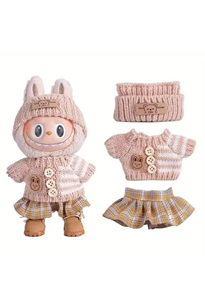 Choice no doll Beige no shoes For 17cm Plush Labubu II Dolls Mini Fashion OOT...