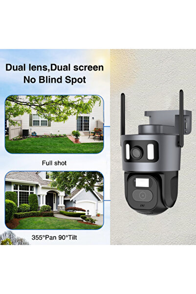 SHUFA Çift Görünümlü Akıllı WiFi Kamera – Dış Mekan, Su Geçirmez, Gece Görüşü...