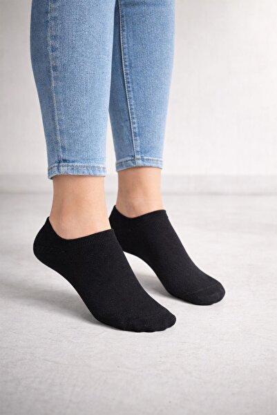 Kompedan Pachet de 3 șosete negre din bumbac pentru femei