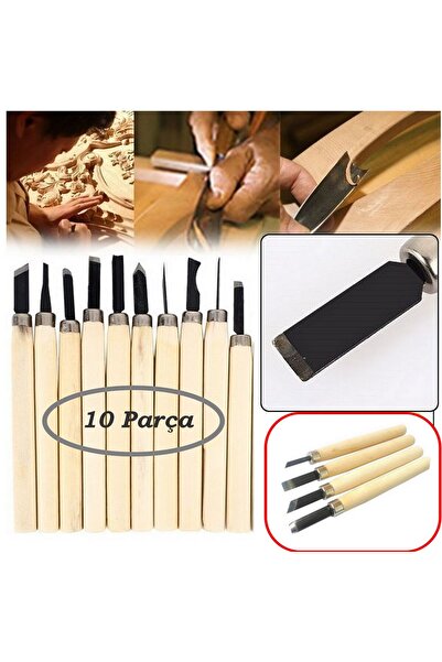 BarkoFix 10 Parça Ahşap Oyma Hobi Heykel Oyma Seti Ağaç Oyma Set Oyma Kalem S...