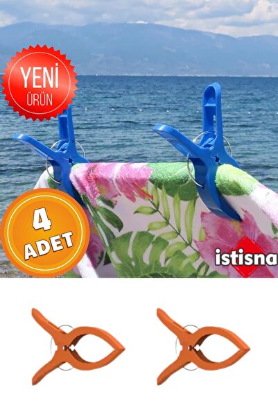 İstisna 4 Adet XXL Büyük Boy Şezlong Plaj Havlusu Mandalı Halı Asma Battaniye...